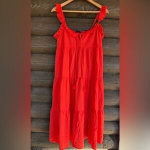 Vibrant Coral J. Crew Midi/ Maxi Dress Size Small